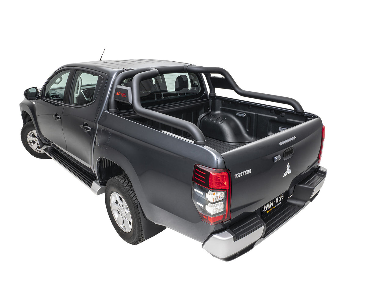 HSP ARMOUR BAR (BLACK) SUITS DUAL CAB MITSUBISHI TRITON MQ+MR-2015+ (DOES NOT WORK WITH ROLL R COVER) -Q-AB1
