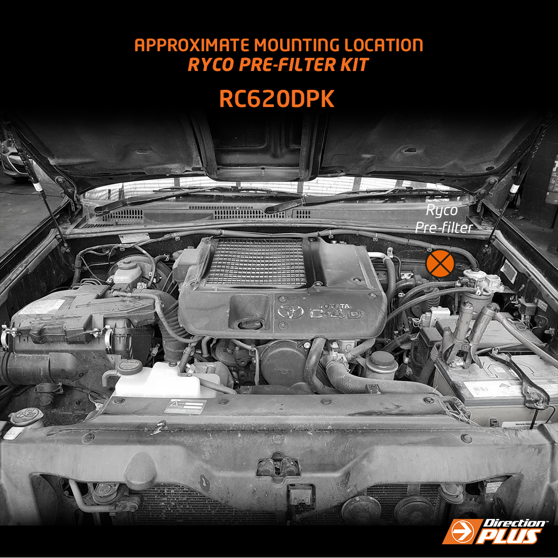 DIRECTION-PLUS RYCO PRE-FILTER KIT PRADO 150 / 155 (RC620DPK)