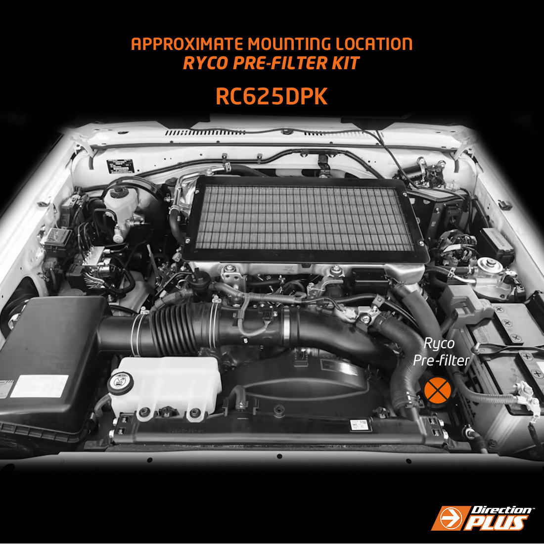 DIRECTION-PLUS RYCO PRE-FILTER KIT TOYOTA LANDCRUISER 70 (RC625DPK)