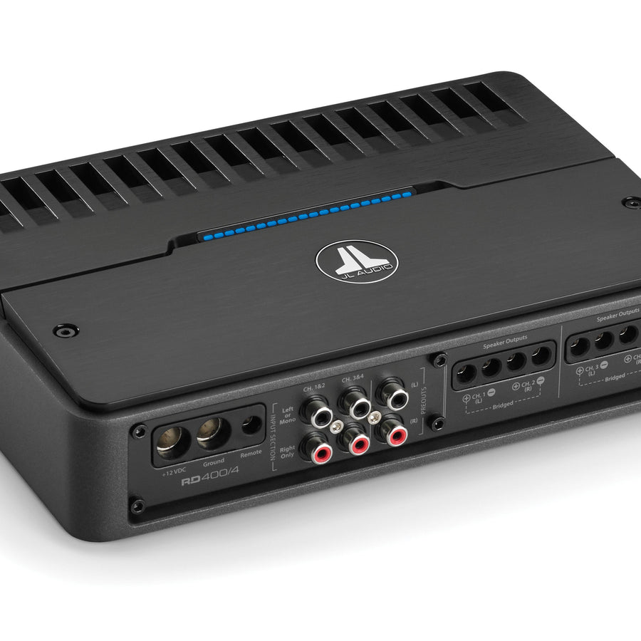 JL Audio RD400/4 4-Channel Class D Full Range Amplifier, 100 W x 4 @ 2 Ω / 75 W x 4 @ 4 Ω – 14.4V
