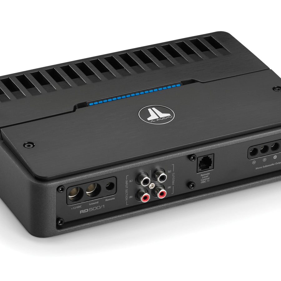 JL Audio RD500/1 Monoblock Class D Subwoofer Amplifier, 500 W x 1 @ 2 Ω / 250 W x 1 @ 4 Ω – 14.4V