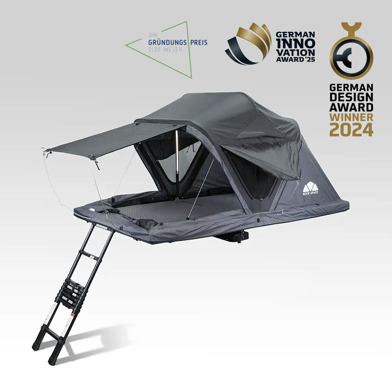 ROOF SPACE 2 (v2)- 67 kg German Engineered Hardshell Rooftop Tent - RSC1M201S3