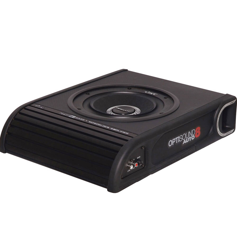 OPTISOUND 900 Watts 8" Active Super Slim Bass Enclosur-OPTISOUNDAUTO8A-V2
