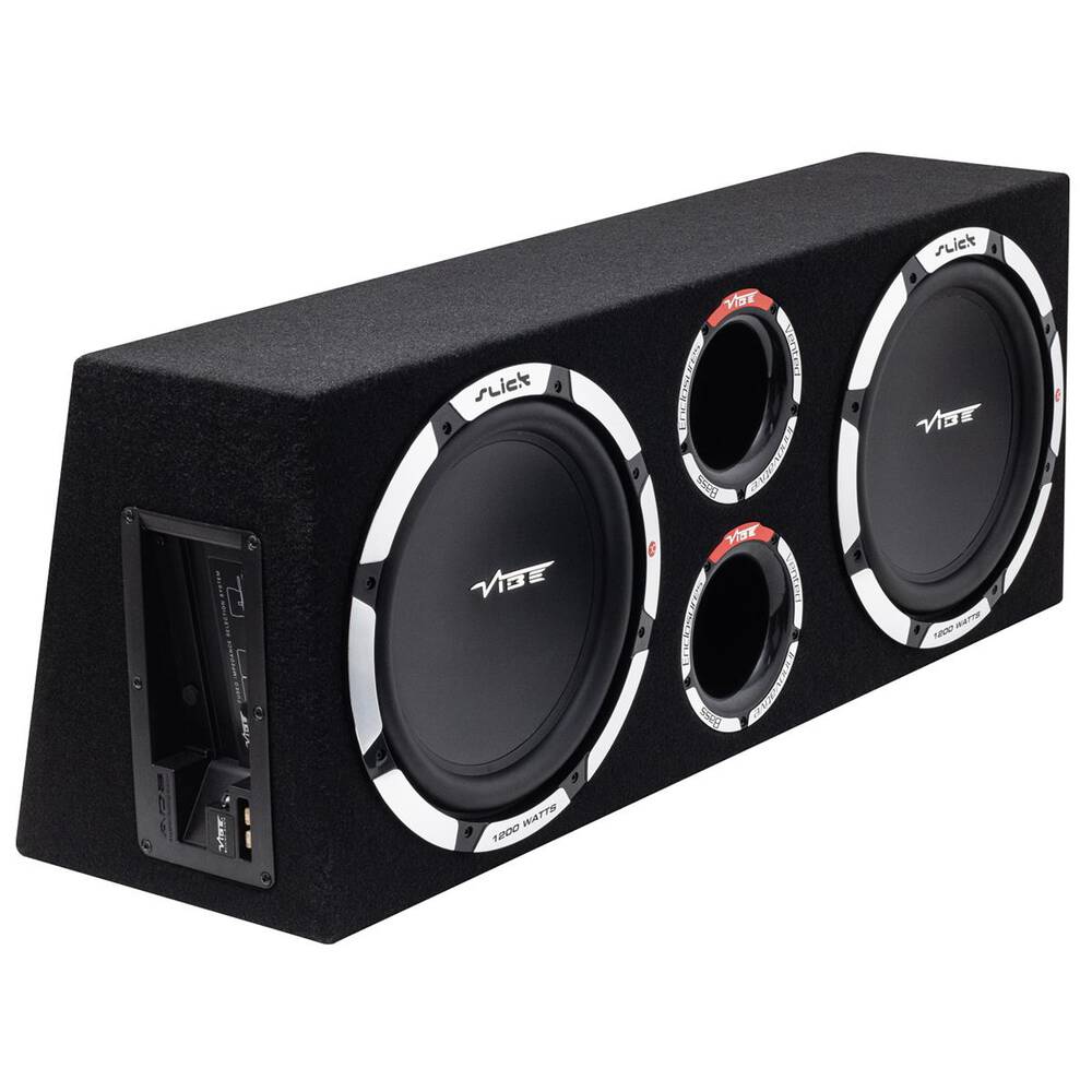 SLICK Dual 12" Twin Subwoofers In Enclosur, Vented, 2400 Watts-SLICKV12T-V2