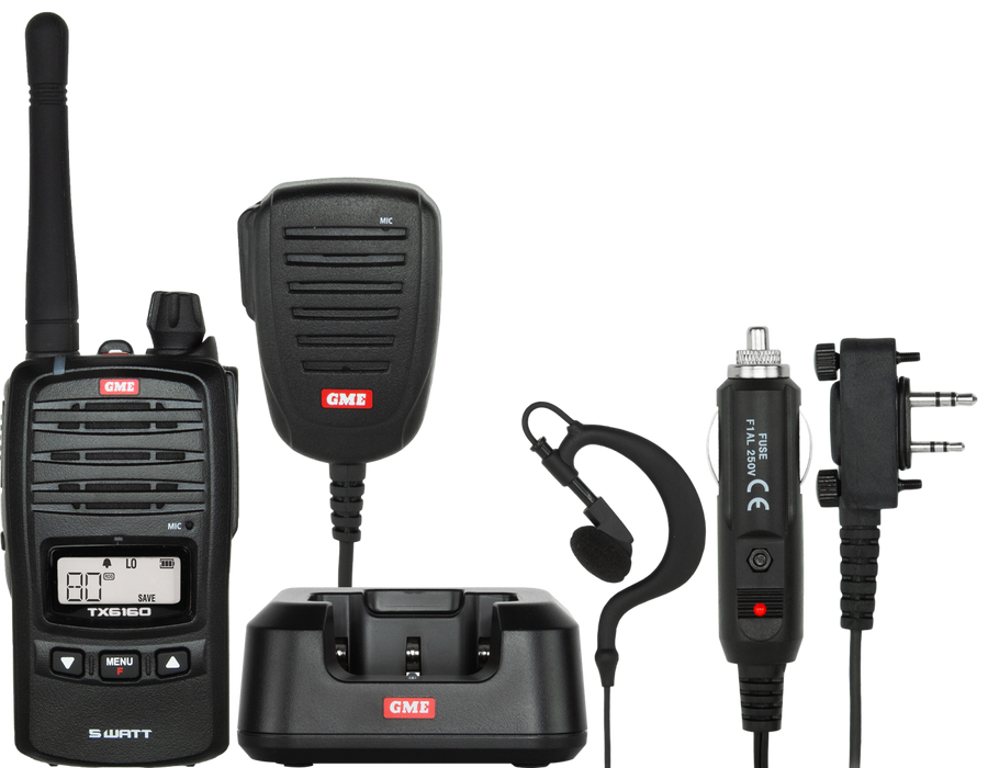 GME 5/1 Watt UHF CB Handheld Radio including Accessories