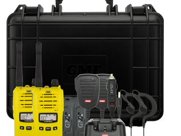 GME 5/1 Watt UHF CB Handheld Radio including Accessories - Twin Pack - Yellow