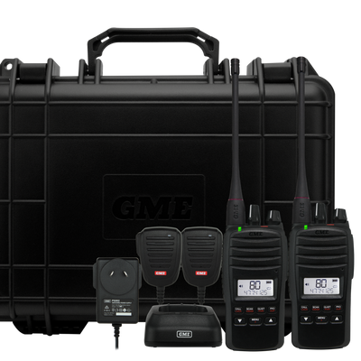 GME 5/1 Watt IP67 UHF CB Handheld Radio-Twin Pack