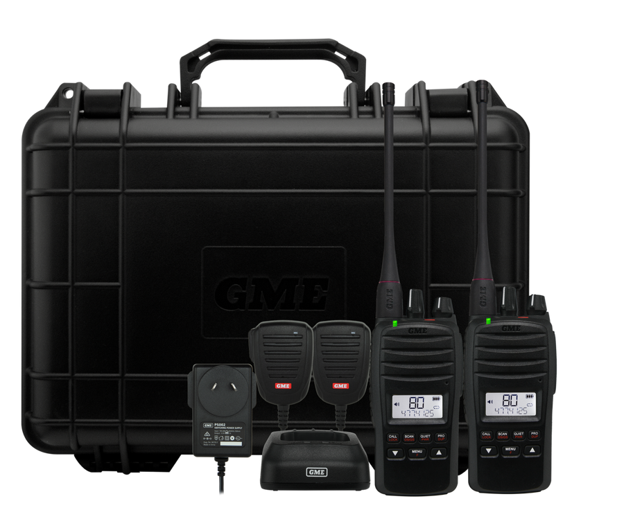 GME 5/1 Watt IP67 UHF CB Handheld Radio-Twin Pack