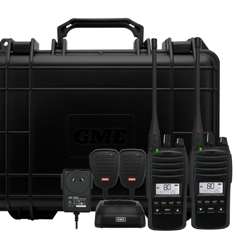 GME 5/1 Watt IP67 UHF CB Handheld Radio-Twin Pack