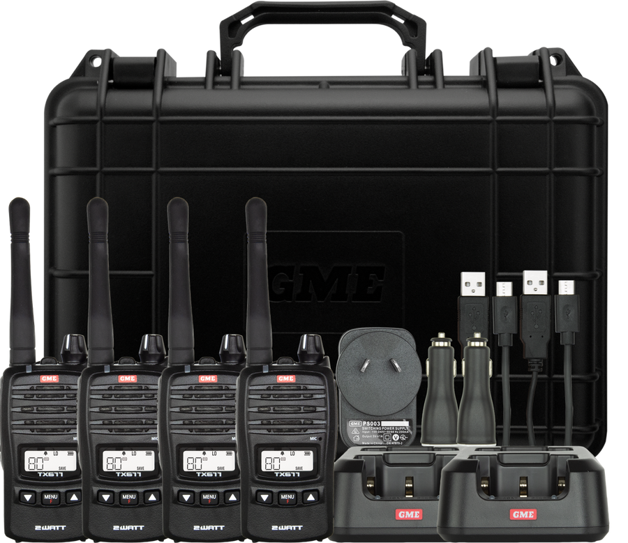 GME 2 Watt UHF CB Handheld Radio - Quad Pack