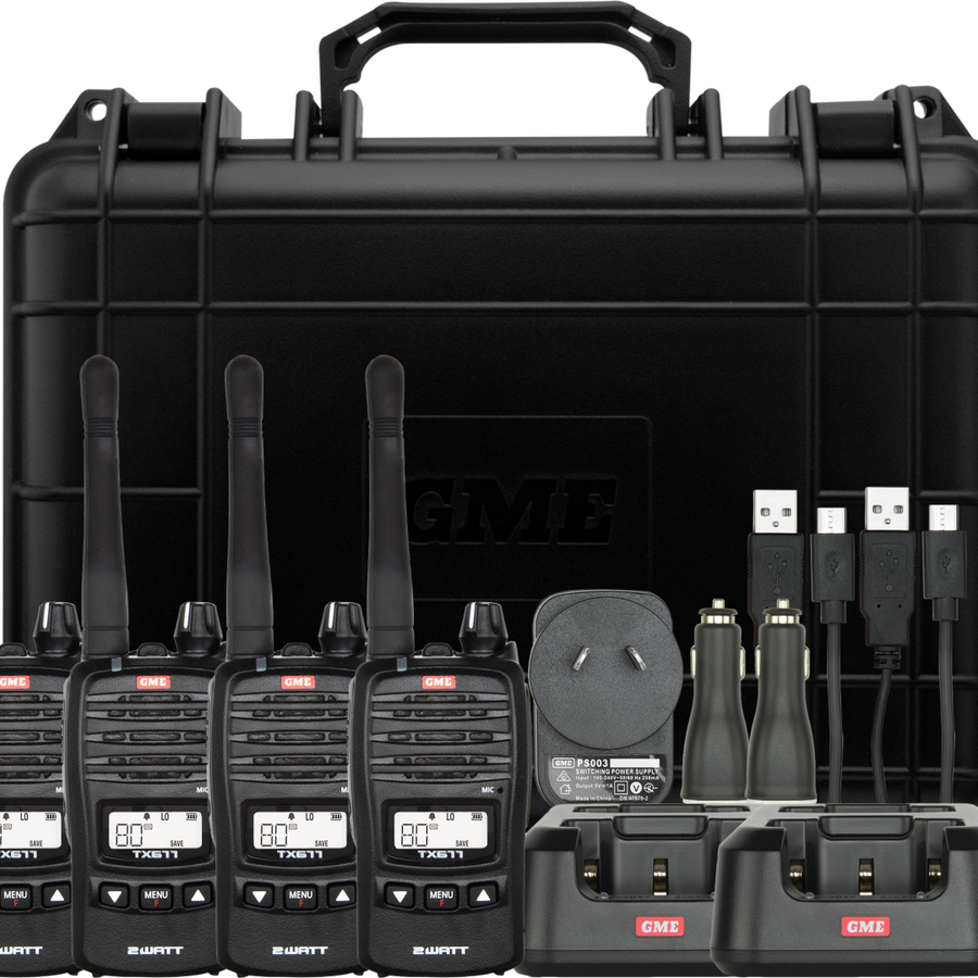 GME 2 Watt UHF CB Handheld Radio - Quad Pack