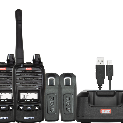 GME 2 Watt UHF CB Handheld Radio - Twin Pack