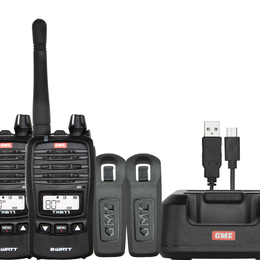 GME 2 Watt UHF CB Handheld Radio - Twin Pack