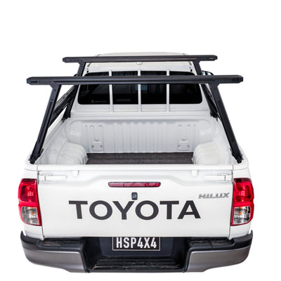 HSP Load Rack Ladder Rack suits Toyota Hilux 2015+
Fits Dual Cab Tub - Full set (Front & Rear Legs + Joiner Bar) -LR-T-S