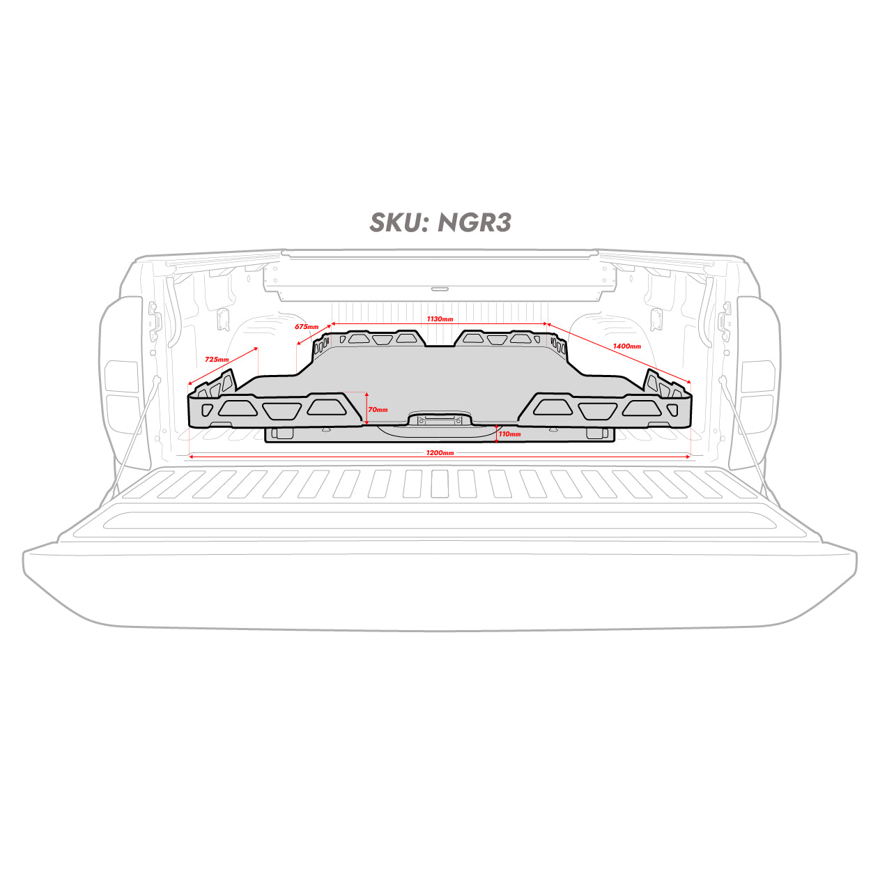HSP LOAD SLIDE SUITS DUAL CAB NEXT GEN FORD RANGER/RAPTOR (SUITS TUBLINER) -NGR3