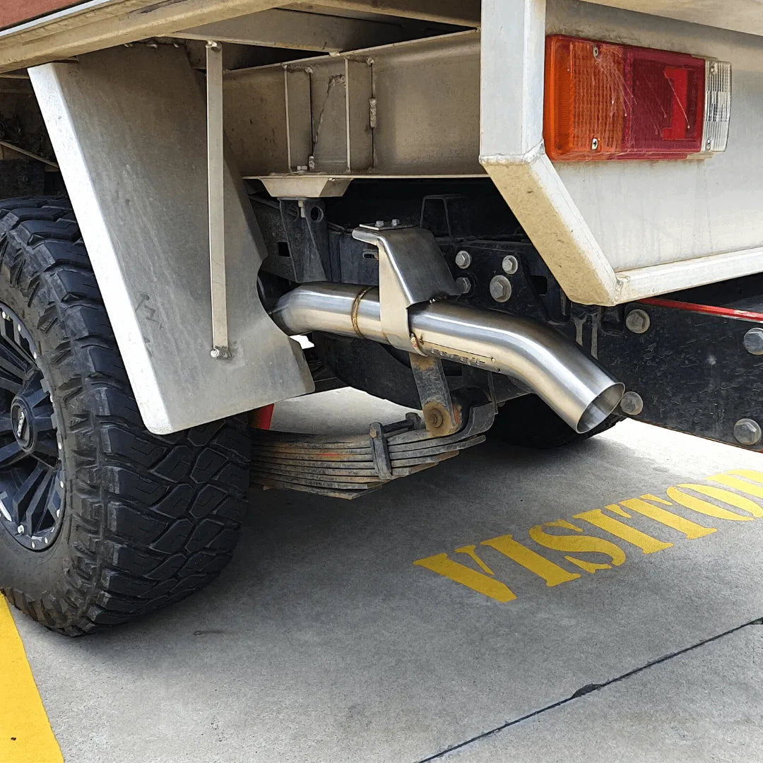 TORQIT 79 Series 3.5" Dual Cab Turbo Back S/S Performanc Exhaust.Twin Exit Muffler - DPF Delete - HS8132SS TW / DD