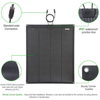 VSS Semi-Flexible Solar Panel (850mm x 710mm) 100-Watt