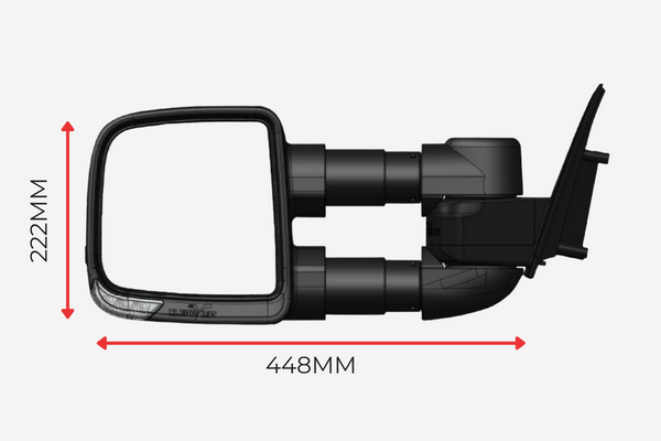 CLEARVIEW BLACK COMPACT TOWING MIRRORS HEAT, POWER-FOLD, BSM, INDICATORS, ELECTRIC TOYOTA PRADO 150 SERIES NOV 2009 - OCT 2017-CVC-TP-150S-HFSIEB