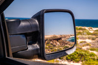 CLEARVIEW CHROME COMPACT TOWING MIRRORS POWER-FOLD, INDICATORS, ELECTRIC TOYOTA HILUX JUL 2015 ON-CVC-TH-2015-FIEC