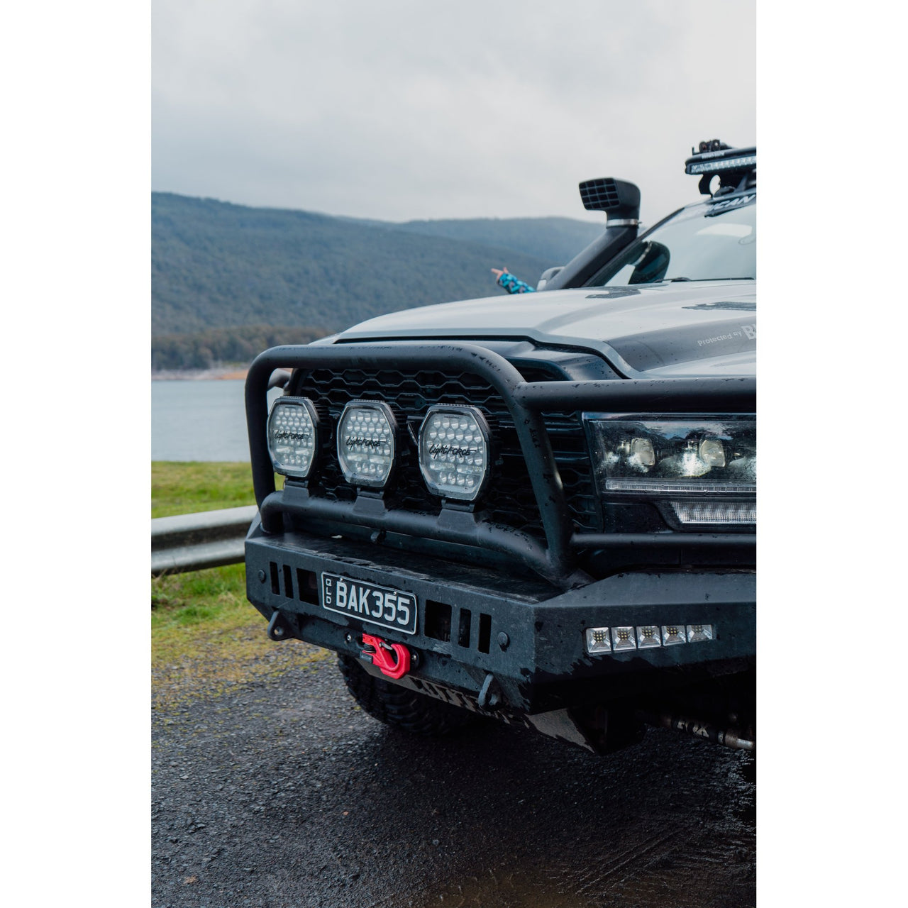 Americas Garage Full Guard Bar, 3 Tabs, Satin Black suits Ram 2500/3500 (25-26) by Outback Kitters OK911040SB-3TA-K