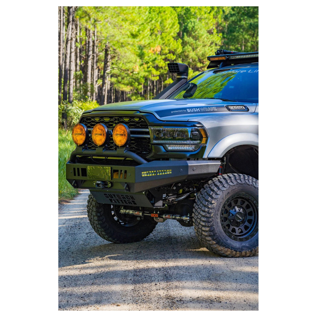 Americas Garage Pre Runner Bar, 2 Tabs, Texture Black suits Ram 2500/3500 (25-26) by Outback Kitters OK911013TB-2TA-K