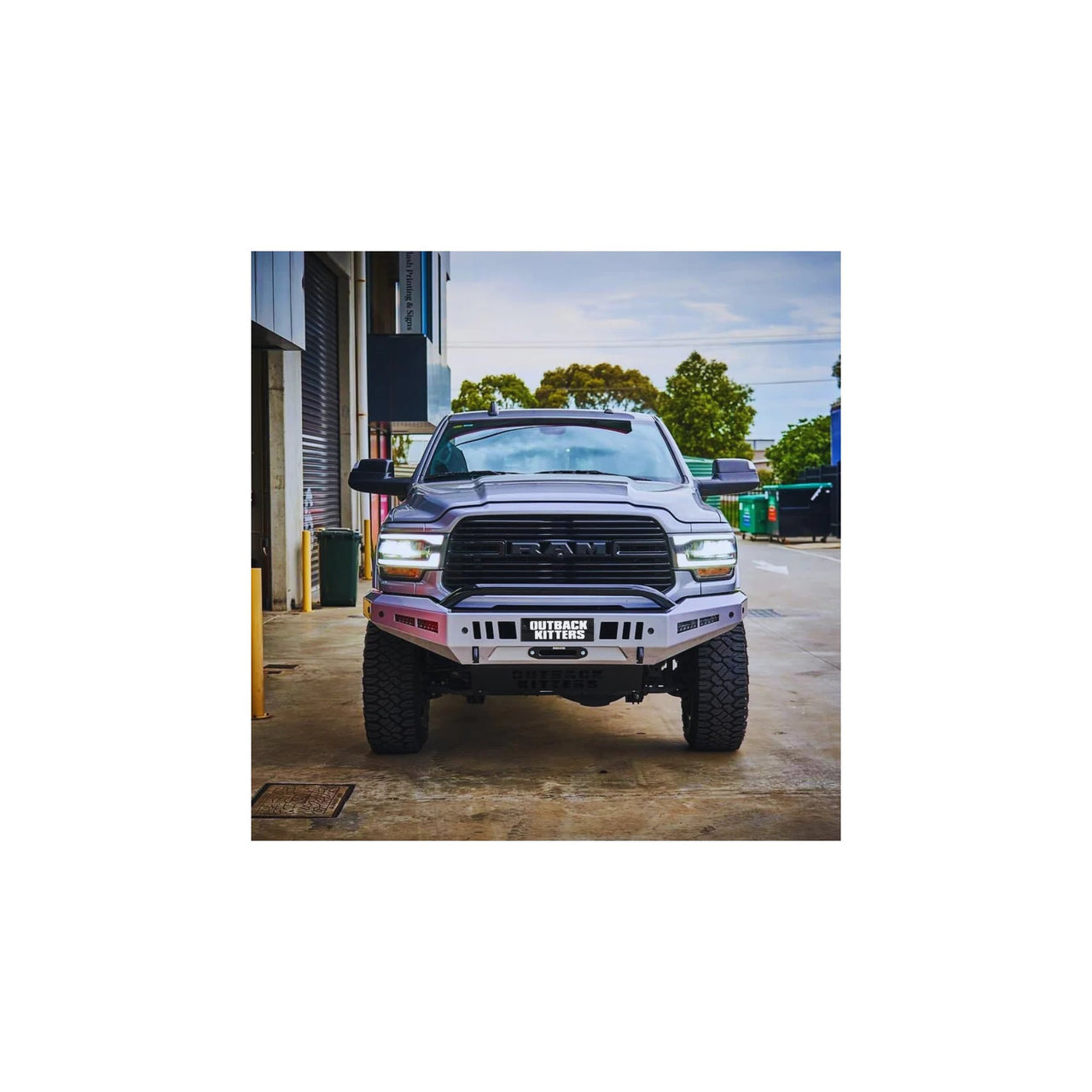 Americas Garage Pre Runner Bar, 2 Tabs, Texture Black suits Ram 2500/3500 (19-24) by Outback Kitters OK911012TB-2TA-K