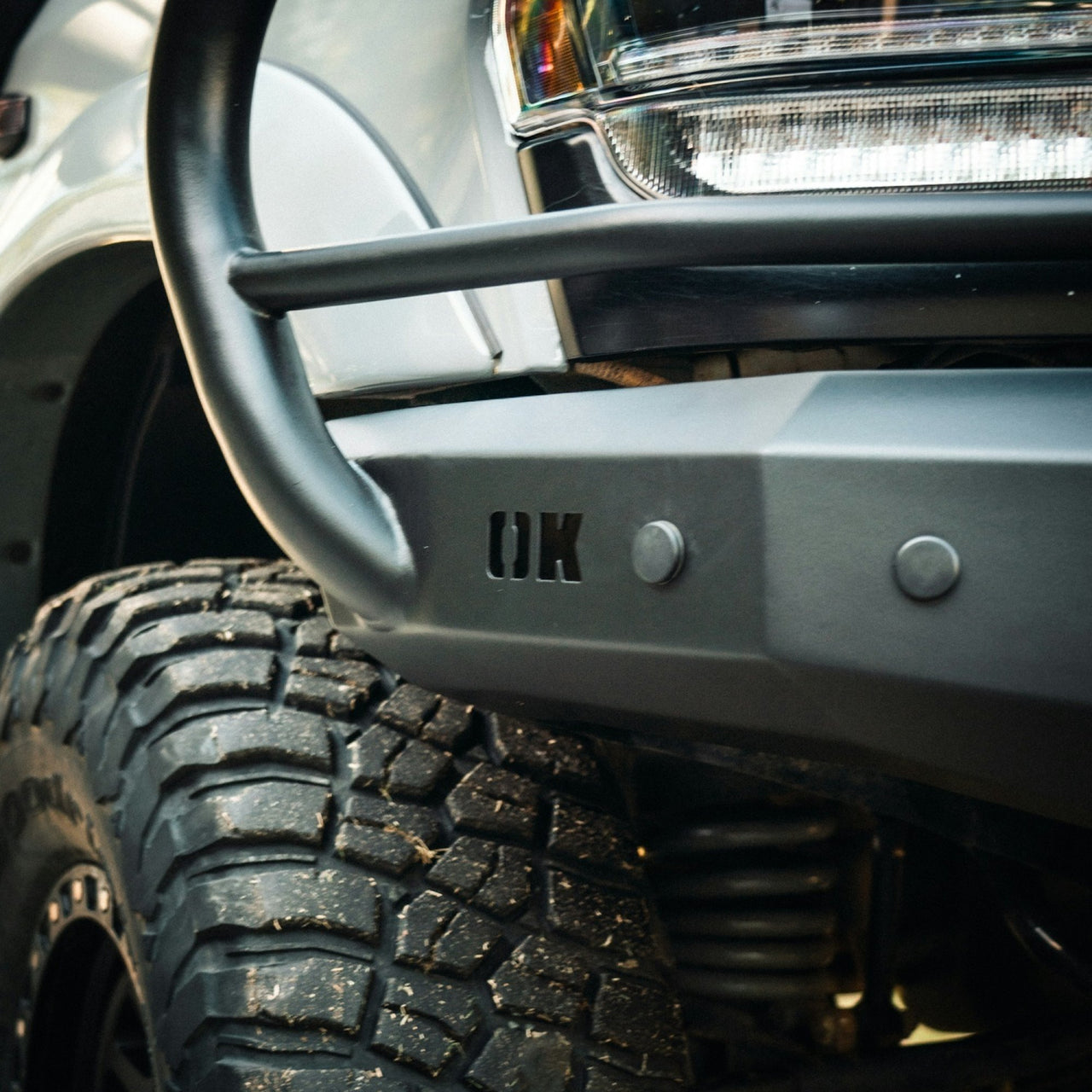 Americas Garage Full Guard Bar, 3 Tabs, Satin Black suits Ram 2500/3500 (2019-2024) by Outback Kitters OK911035SB-K