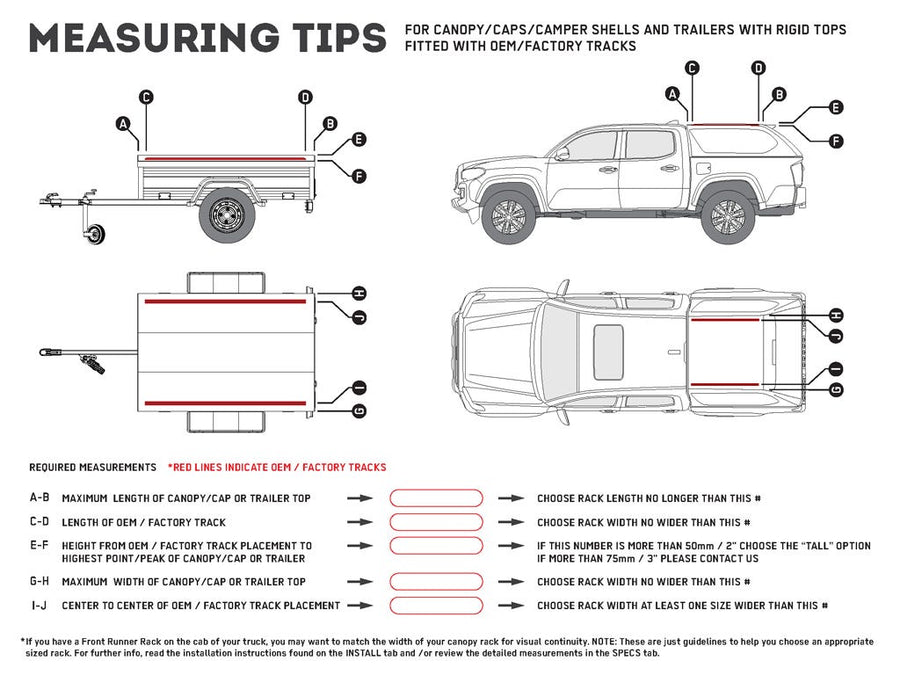 Front Runner UTE Canopy or Trailer with OEM Track Slimline II Rack Kit / 1255mm(W) X 2570mm(L) -KRCA038TN