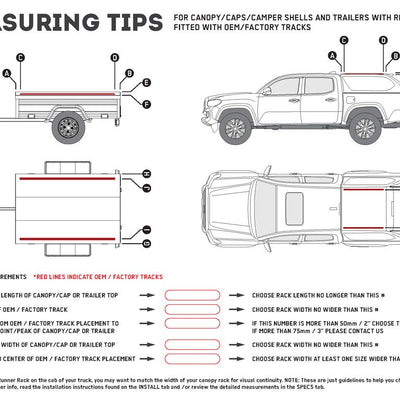 Front Runner Ute Canopy or Trailer with OEM Track Slimline II Rack Kit / Tall / 1165mm(W) X 1358mm(L) -KRCAT05TN