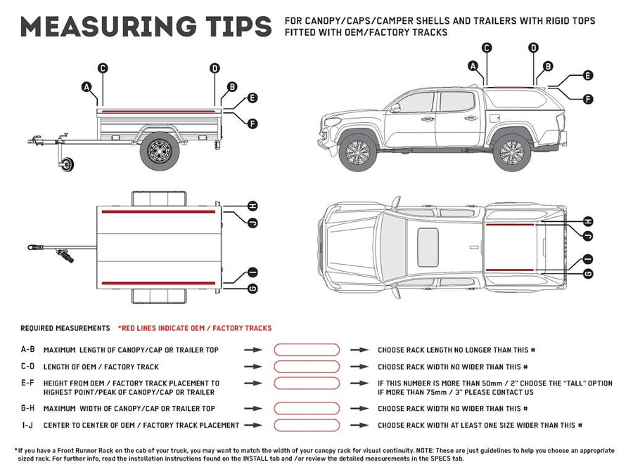 Front Runner Ute Canopy or Trailer with OEM Track Slimline II Rack Kit / Tall / 1475mm(W) X 1156mm(L) -KRCAT65TN