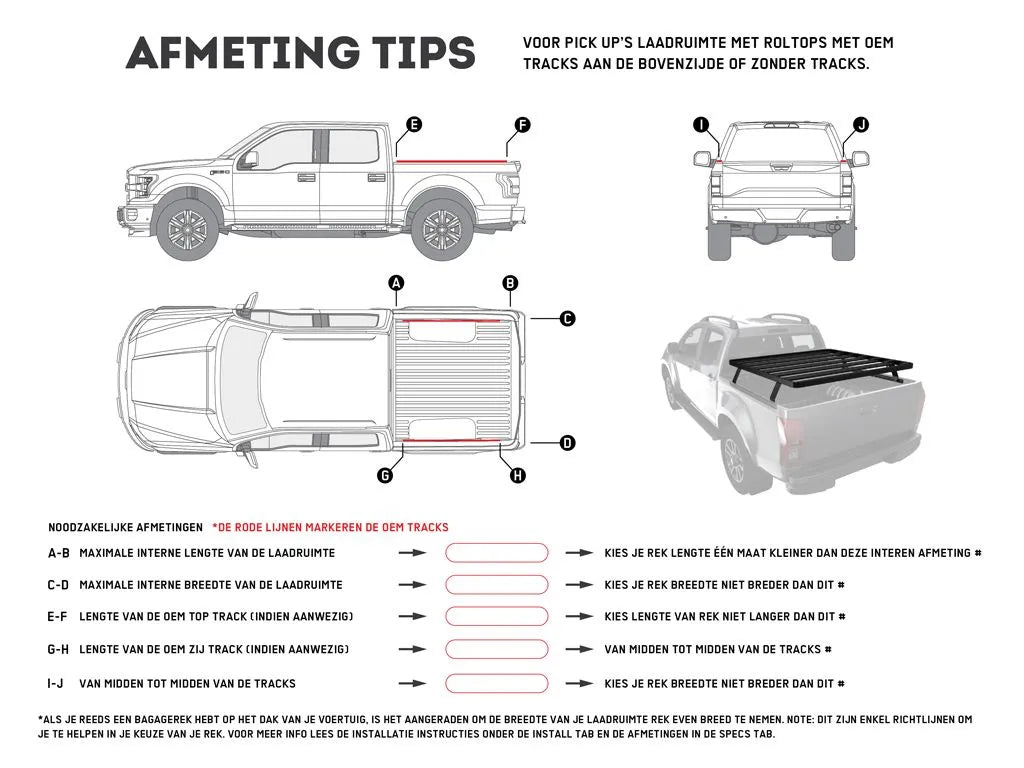 Front Runner Ute Slimline II Load Bed Rack Kit / 1475(W) x 1358(L) KRLB005T