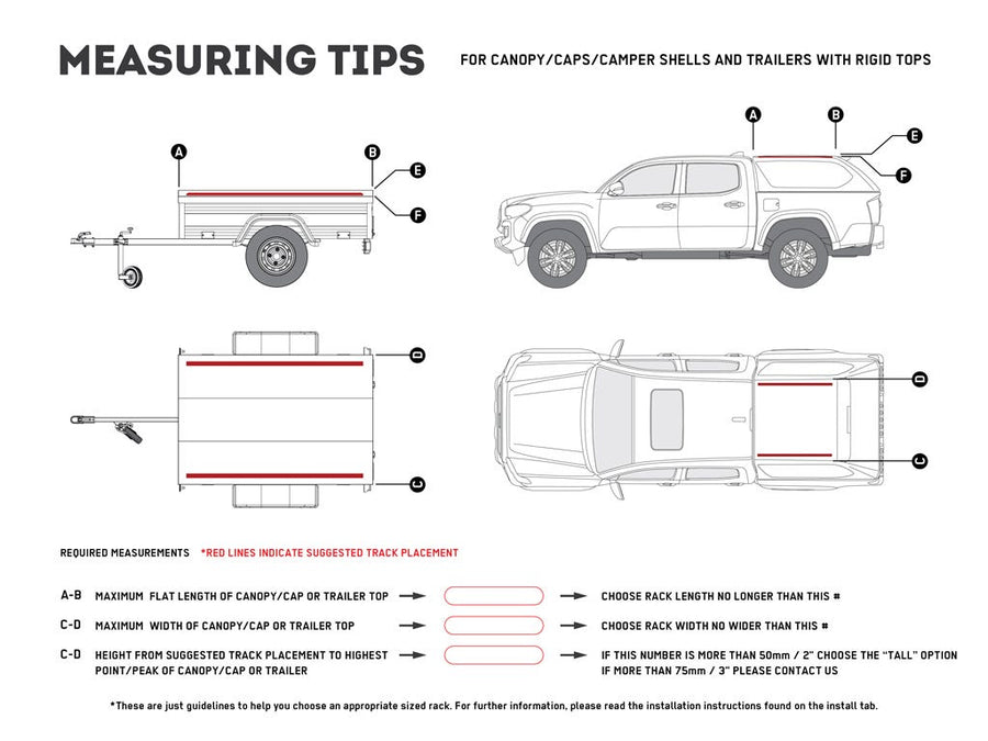 Front Runner Ute Canopy or Trailer with OEM Track Slimline II Rack Kit / 1475mm(W) X 1358mm(L) -KRCA066TN