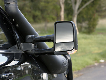 CLEARVIEW Raw Next Gen Towing Mirrors Power-Fold, Indicators, Electric Toyota Prado 150 Series Nov 2017 to 2023-CVNG-TP-150S-FIEX