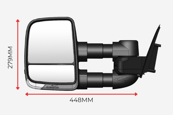 CLEARVIEW BLACK NEXT GEN TOWING MIRRORS POWER-FOLD, INDICATORS, ELECTRIC TOYOTA LANDCRUISER 200 SERIES SEP 2015 - 2021-CVNG-TL-200S-FIEB