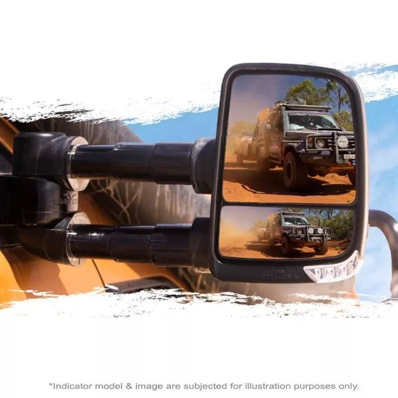 CLEARVIEW Black Next Gen Towing Mirrors Power-Fold, BSM, OAT Sensor, Indicators - Cat 6, Electric Ford Ranger MY22 - May 2022 - Feb 2023-CVNG-FD-RE22-FSTJEB