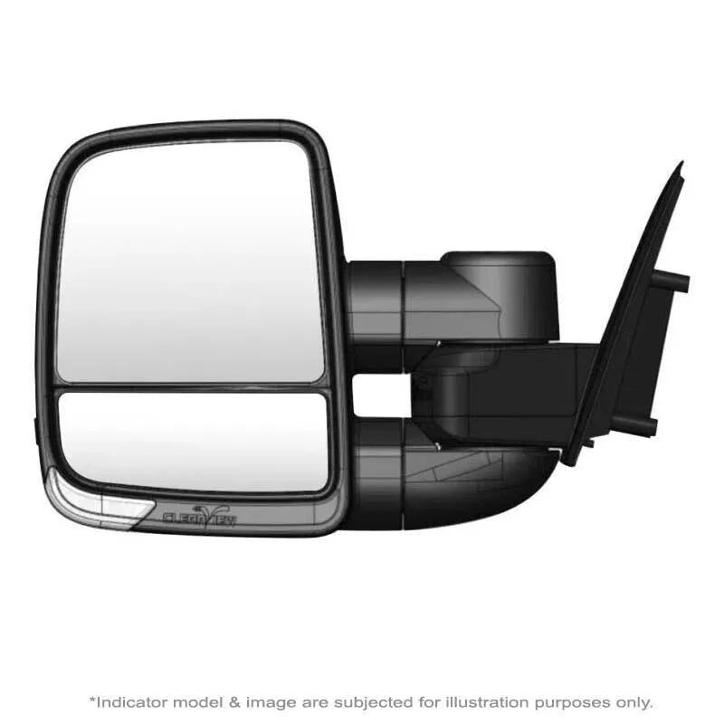 CLEARVIEW Raw Next Gen Towing Mirrors Power-Fold, Indicators, Electric Isuzu MU-X 2014 (MY14) - 2019 (MY19)-CVNG-HI-DC2012-FIEX