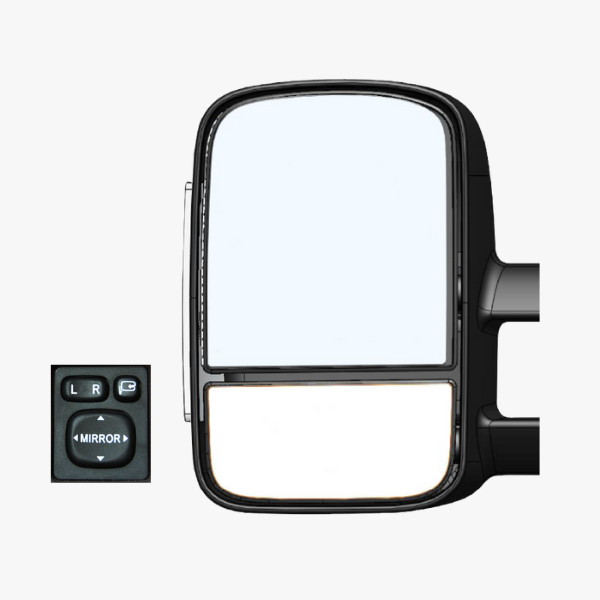 CLEARVIEW BLACK ORIGINAL TOWING MIRRORS ELECTRIC NISSAN NAVARA D23/NP300 2015- 2020 (MY20)-CV-NN-NP300-EB