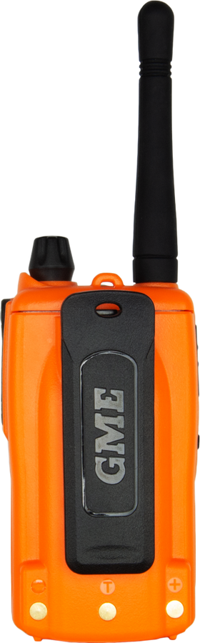 GME 5/1 Watt UHF CB Handheld Radio including Accessories - Twin Pack - Blaze Orange