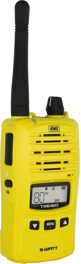 GME 5/1 Watt IP67 UHF CB Handheld Radio - Yellow