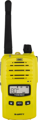 GME 5/1 Watt IP67 UHF CB Handheld Radio - Yellow