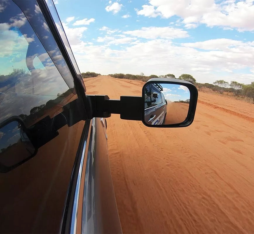 MSA 4X4 POWER FOLD BLACK TOWING MIRRORS FOR MITSUBISHI TRITON