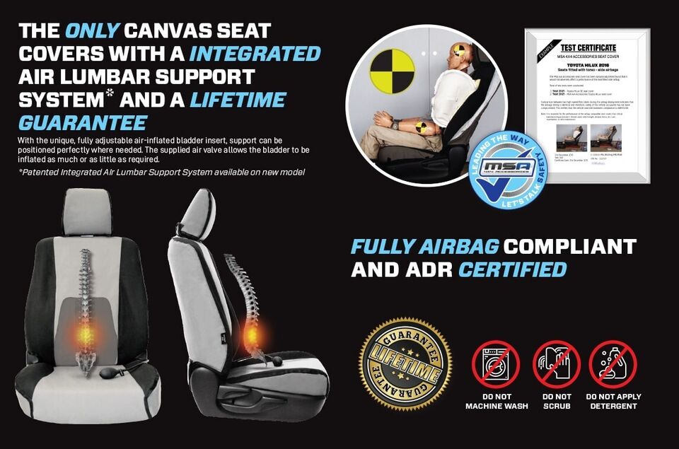 MSA 4X4 FORD RANGER PY DUAL CAB XL/XLS REAR SEAT COVERS