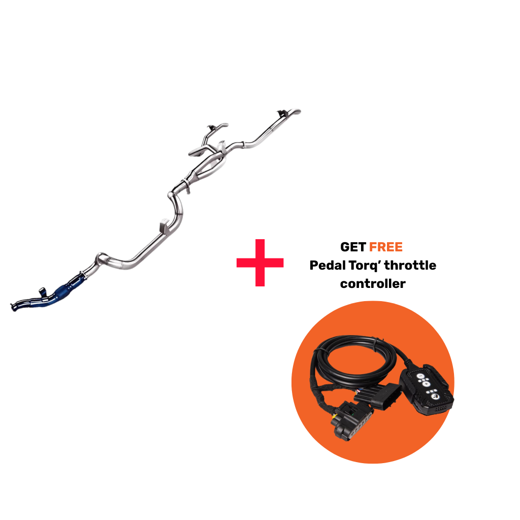 TORQIT 3.5" Twin Exit Exhaust Toyota 79 Series Single Cab + FREE Pedal Torq Pack HS8130SS-TW