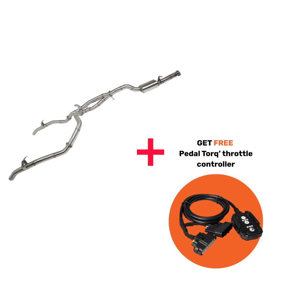 TORQIT 3.5" Twin Exit Exhaust Toyota 79 Series Single Cab + FREE Pedal Torq® Pack - HS8151SS
