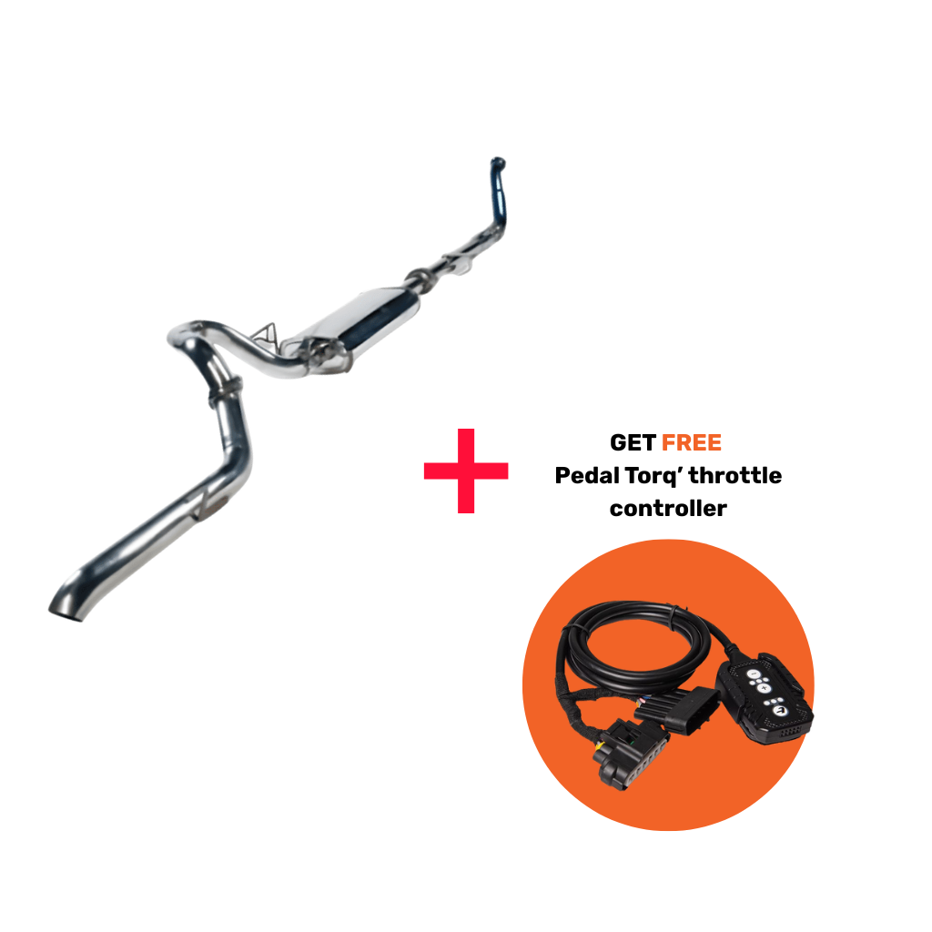 TORQIT 3" Turbo Back Exhaust Toyota Prado 120 Series + FREE Pedal Torq® Pack | HS8111SS