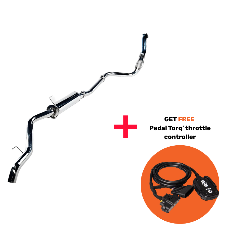 TORQIT 3" Turbo Back Exhaust Toyota Hilux 3.0L + FREE Pedal Torq® Pack | HS8008SS