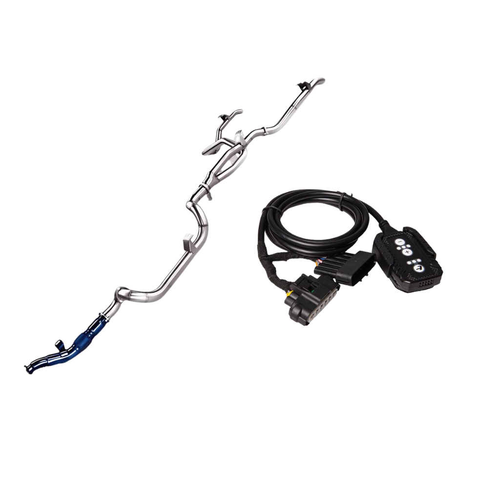 TORQIT Toyota LandCruiser 79 Series Single Cab 3.5" Twin Exit Exhaust with Pedal Torq Throttle Controller - HS8130SS-TW