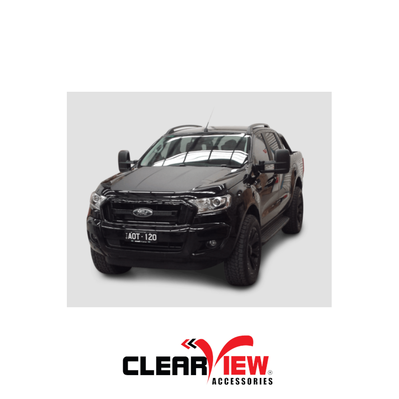 Clearview CV-FR-PX-FIEB Towing Mirrors for Ford Ranger [Power-Fold; Indicators; Electric; Black]