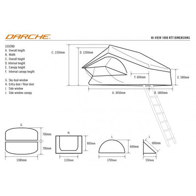 Darche T050801625 Hi-View 1800 (No Annex) (IN STORE PICKUP ONLY)