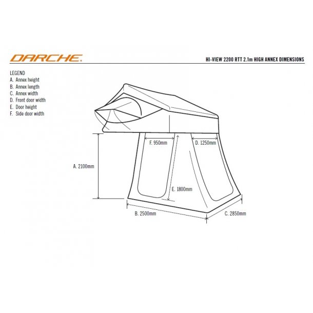 Darche T050801629 Hi View 2200 Annex 2.1M DROP (IN STORE PICKUP ONLY)